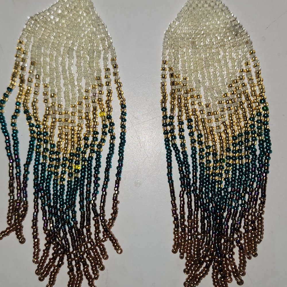 Elegant Beaded Fringe Earrings